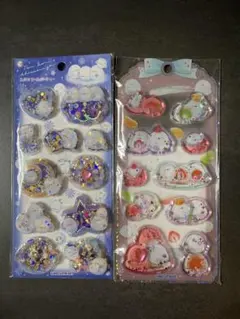 シマエナガウォーターシール&スパンコールパーティーシールセット