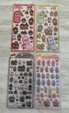 正規品　モンチッチ　うるちゅるポップシール　平成ハッピーフォン　4枚セット
