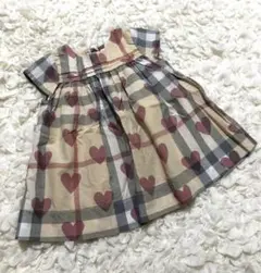 バーバリーチルドレン　ワンピース　ハート　ノバチェック