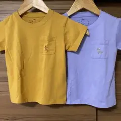 【無印良品】刺繍入りポケット半袖Tシャツ 90cm 2枚セット