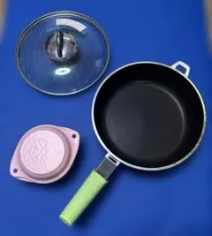 アサヒ軽金属　オールパン22㎝　蓋　取っ手カバー　蓋カバー　取説付き　新品未使用 オールパンゼロクリア 22cm・ショコラ ] ガラス蓋・レシピ付き