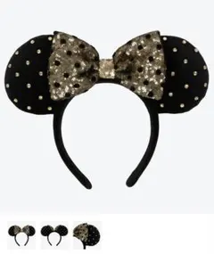 ミッキー耳カチューシャ 黒と金