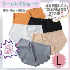シームレス ショーツ レディース パンツ 5枚セット 下着 ストレスフリー L