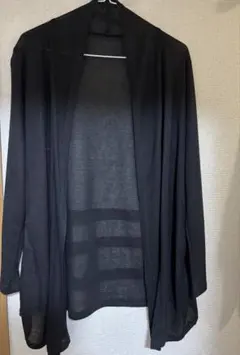 ブラックロングカーディガン シースルー