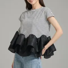 新品】Myu ボリュームフリルヘムTシャツ - メルカリ
