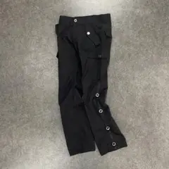 HAMNETT カーゴミリタリースラックスパンツストライプブラックY2Kギミック