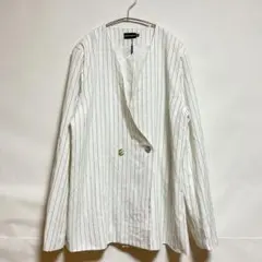 希少サイズ　プリティリトルシング ストライプ ノーカラージャケット2XL 15号