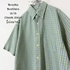 BrooksBrothersブルックスブラザーズ★半袖チェックシャツ★緑青白★Mのサムネイル