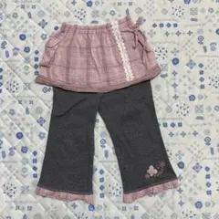 スカートズボン　120 ピンク　レギンス付きスカート　女の子