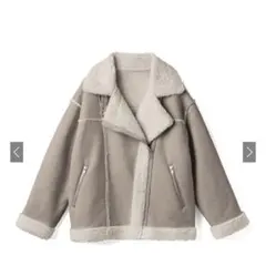 GRLエコムートンライダースジャケットベージュ［K9037x］