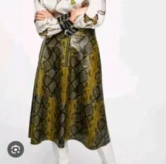 新品ZARA Aラインロングスカート サイドジッパー付きM