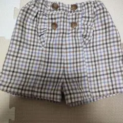 チェック柄ショートパンツ　プティマイン　90