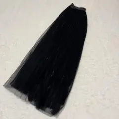 Thevon 黒　ラメ　プリーツ　チュール　スカート