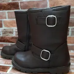 新品未使用●エンジニアブーツ●キッズブーツ●雨具●雨靴●20●長靴●ブラウン