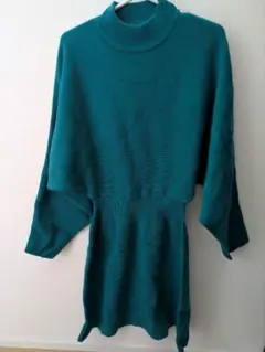 SLY ターコイズ 長袖ニットワンピース