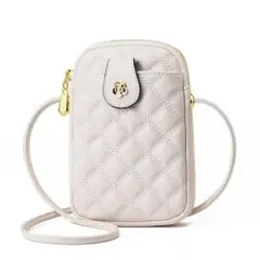 携帯 スマホ ショルダーバッグ キルティング 斜めがけ ポーチ 高品質 s079