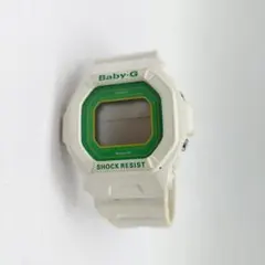 CASIO Baby-G ホワイト/グリーン デジタル腕時計　動作未確認