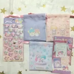 キキララ ぷくっとシール 巾着 セット サンリオ リトルツインスターズ