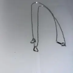 バルマン　ハート型チャーム シルバーネックレス