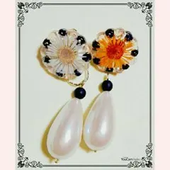 stcat風大振り　お花カボション♥イヤリング