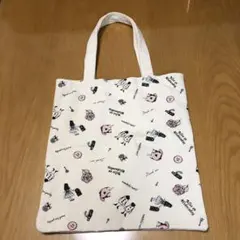 不思議の国のアリスイラストプリント トートバッグ アイボリー