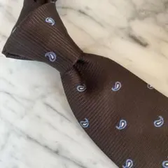 【新品】ブラウン×サックス×白ペイズリー