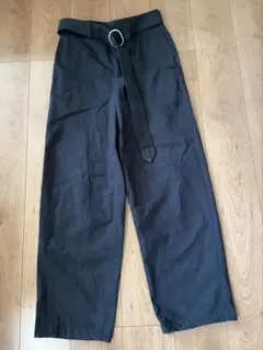 JIL SANDER スラックス ブラック ベルト付きのサムネイル