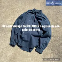 専用90s vintage RalphLauren fadenavy shirt