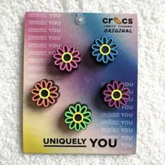 【新品】クロックス 純正 ジビッツチャーム お花 5個セット 光るのサムネイル