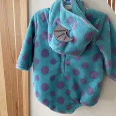 水色と紫のドット柄フード付き着ぐるみ 80cm ちぐさん専用