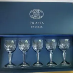 PRAHA CRYSTAL ボヘミア　クリスタル ワイングラス 5客セット