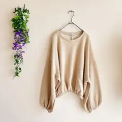 ZARA ベージュ リブ編み ニット M