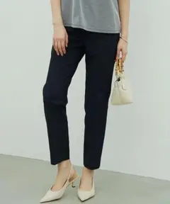 23区S　コットンリネン オックスストレッチ テーパード パンツ 30サイズ