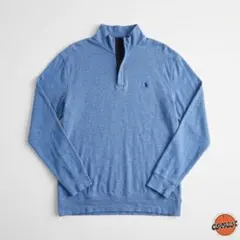 US古着　RALPH LAUREN　ハーフジップスウェット　刺繍ロゴ XXL