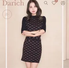 Darich ロゴジャガードニット プルオーバー ブラック系 美品