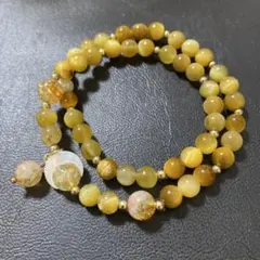 最終値下げ‼️イエロータイガーアイとシトリンなど二重天然石ブレスレット