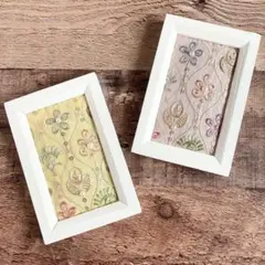 刺繍のミニフレーム2つセット