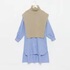 【新品未使用】petitmain LIEN ニット シャツワンピース