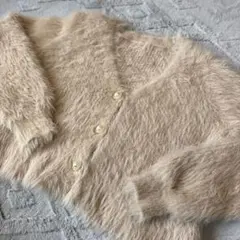 GRL グレイル 薄ピンクのファー風長袖カーディガン