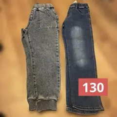 130cm デニムパンツ 2点セット　GU　デビロック