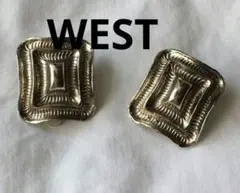 ビンテージ　WEST　シルバー　イヤリング　スクエア　ウエスト