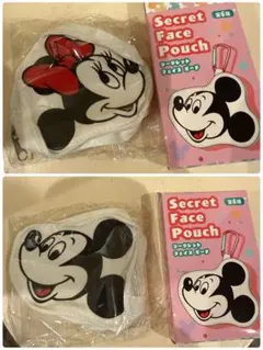 ディズニーストア シークレットポーチ カラビナ付き フェイスダイカット