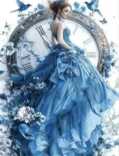 《ラウンド️⭕️》ダイヤモンドアートキット BLUE woman