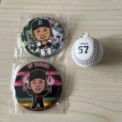 山田修義 ボール型キーホルダー・缶バッチ2点