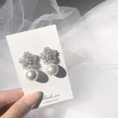 BRIDEME パールクリスタルピアス　ブライダル
