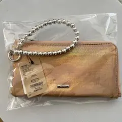 ニコアンド niko and オリジナルストラップＬ字長財布 オーロラゴールド