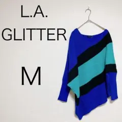 エルエーグリッター レディース ニット ワンショルダー アシンメトリー M