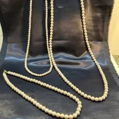 411.即時発送.ネックレス.アクセサリー.パール.3連、調整可能