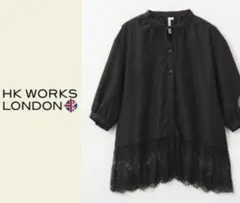 しまむら HK WORKS LONDON 裾レース ブラウス ブラック