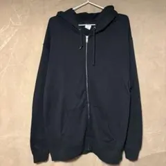 無地ジップパーカー